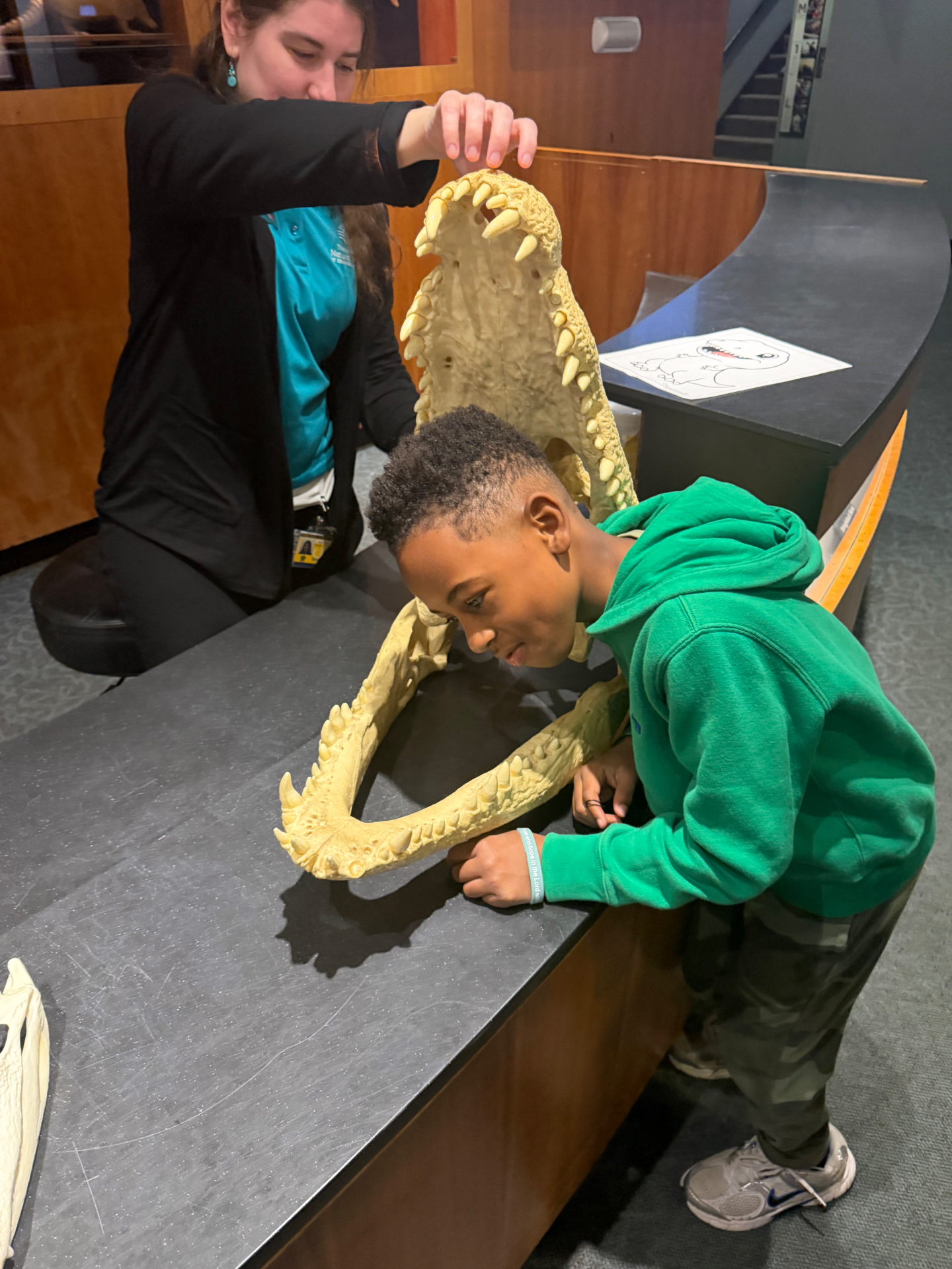 DFG youth exploring a natural history museum outing