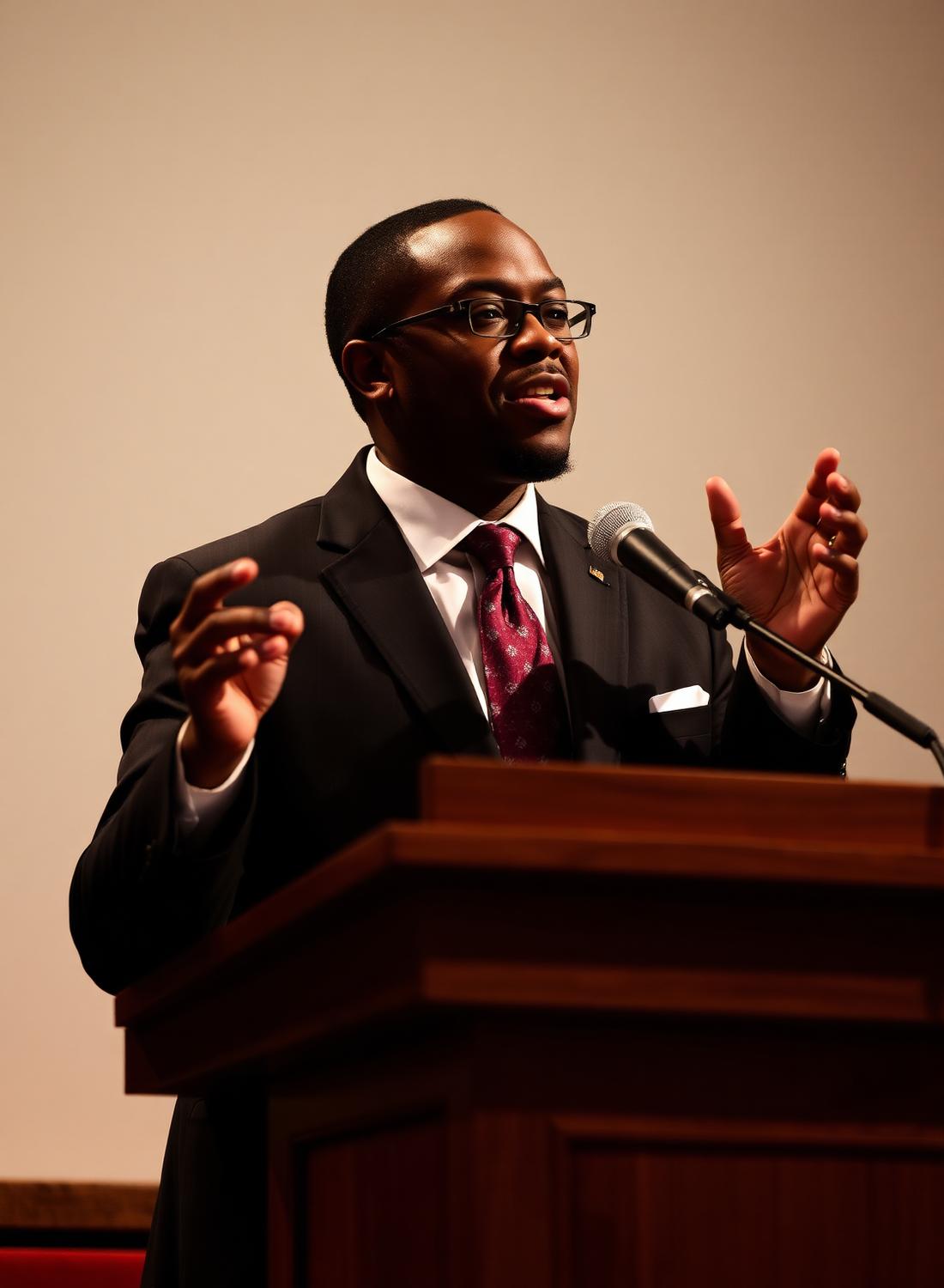 Pastor preaching from the pulpit